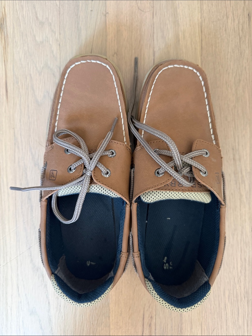 Sperry Tan Leather Boy’s Boat Shoes